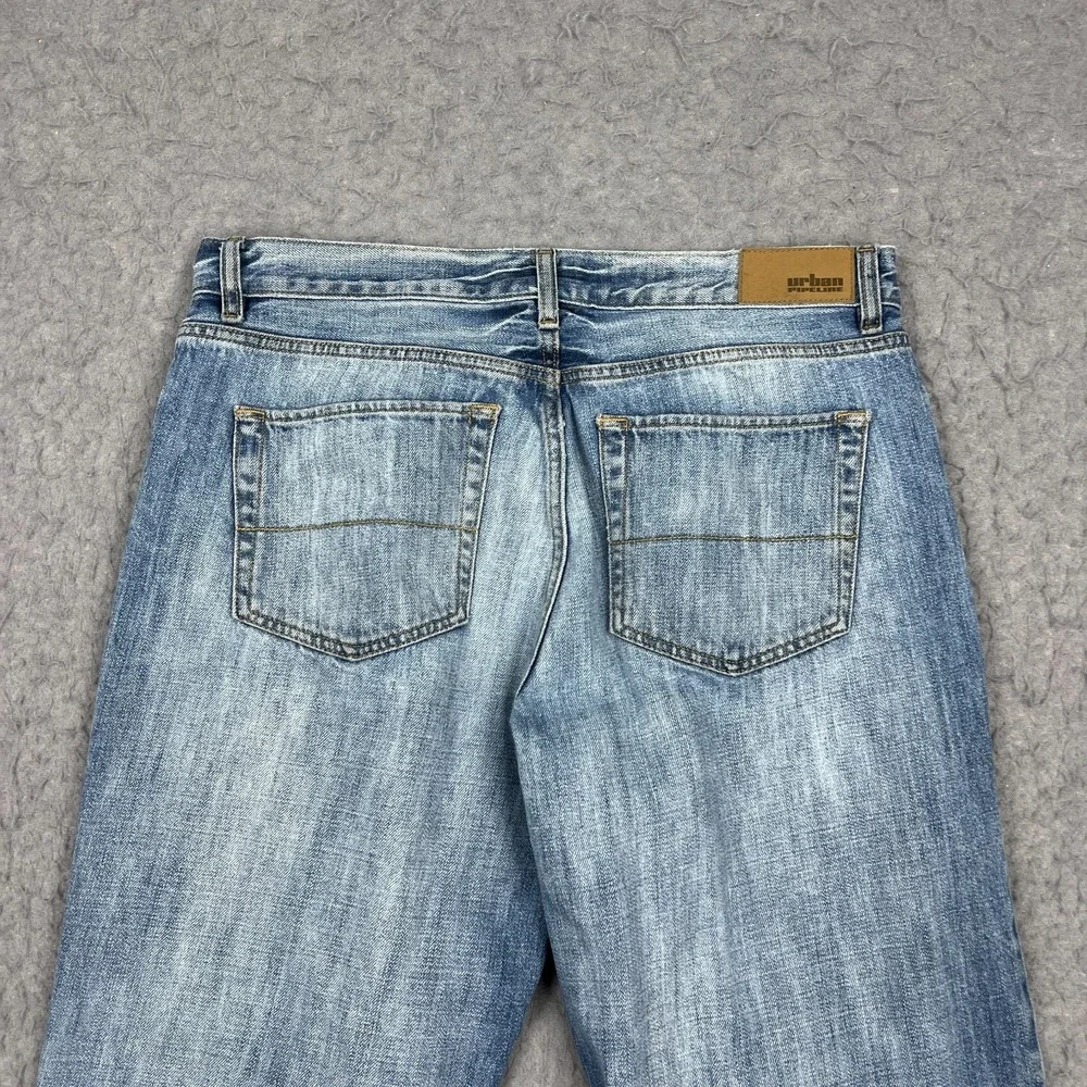 Urban Pipeline Jeans Mens 33x34 Blue Relaxed Straight Loose Light Wash Denim Y2K